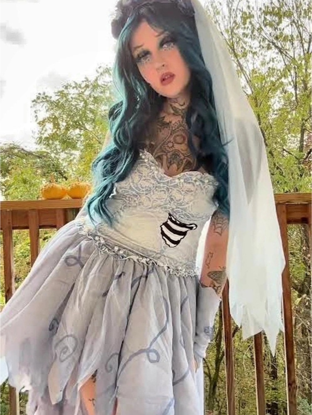 Dolls kill x the corpse bride Emily dress and gloves XL